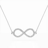 Delicate Diamond Necklace Round 0.19ct by Qutahia Jewellery