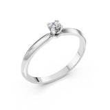 Solitaire Diamond Ring Round 0.15ct by Qutahia Jewellery