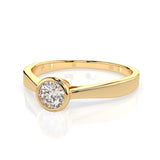 Solitaire Diamond Ring Round 0.3ct by Qutahia Jewellery
