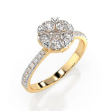 Illusion Diamond Ring Round 0.15ct by Qutahia Jewellery