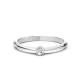 Solitaire Diamond Ring Round 0.15ct by Qutahia Jewellery