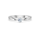 Round Brilliant Diamond Wide Solitaire Engagement Ring 0.2ct by Qutahia Jewellery
