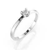 Solitaire Diamond Ring Round 0.1ct by Qutahia Jewellery