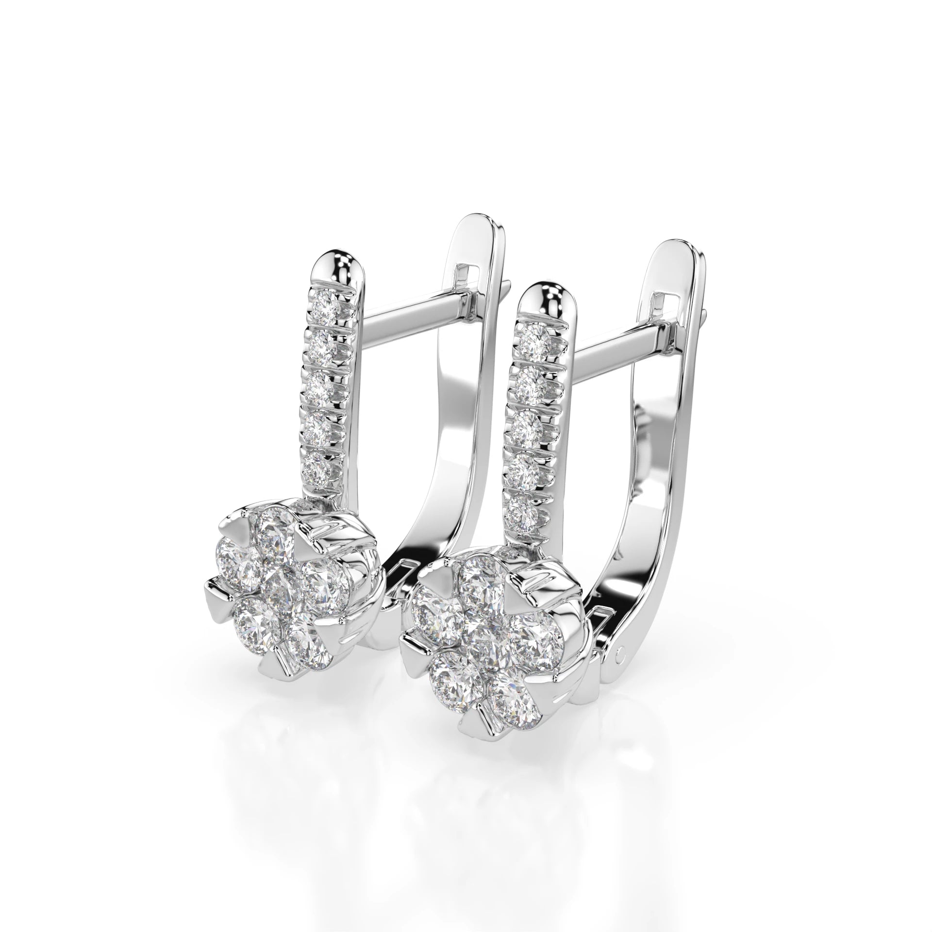 Illusion Earring (Round), 0.12 ct — 102-10015/4(2.5)