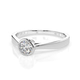 Solitaire Diamond Ring Round 0.2ct by Qutahia Jewellery