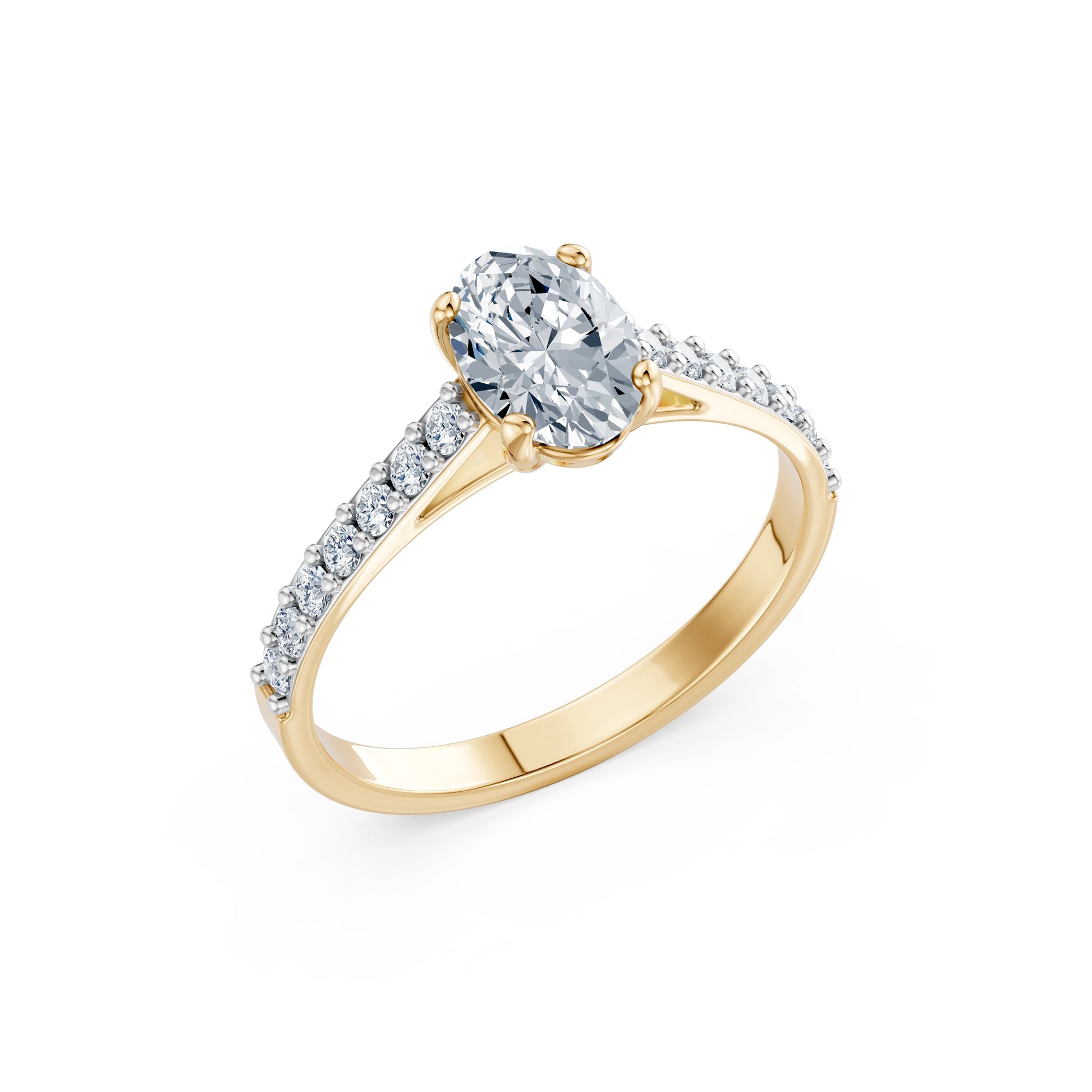 Oval Lab Grown Diamond Slim Pave Eternity Ring 1.0ct by Qutahia Jewellery