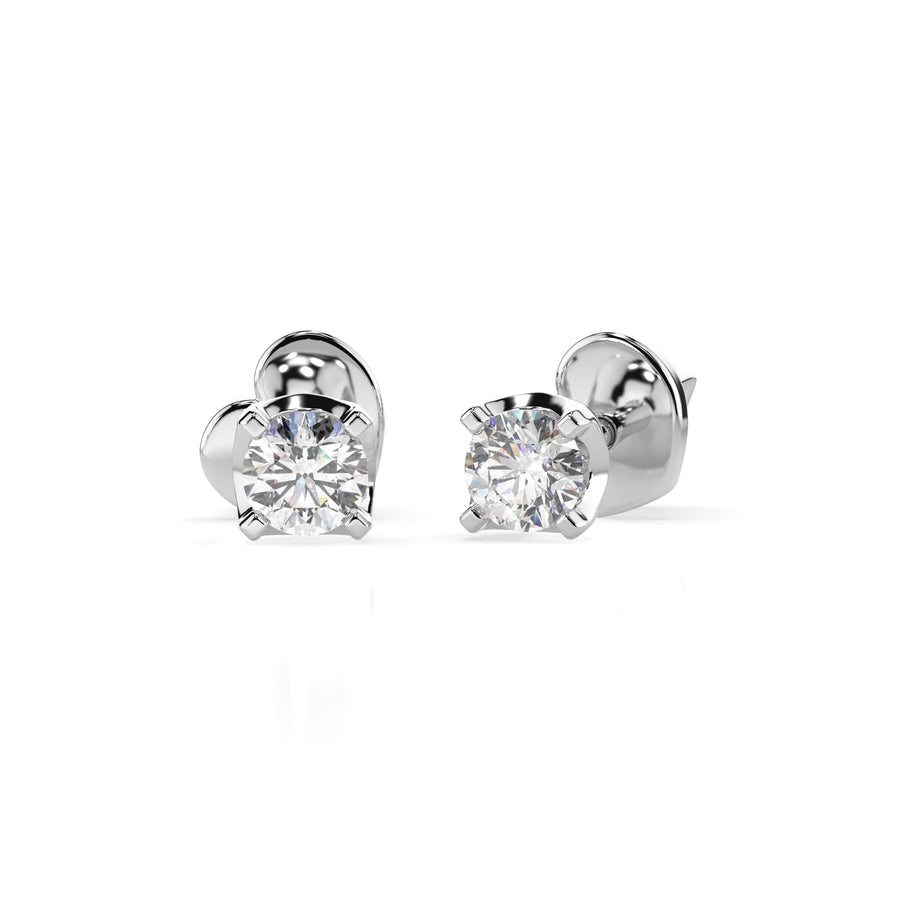 Diamond Stud Earrings Round 0.2ct by Qutahia Jewellery