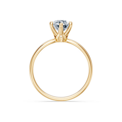 Round Brilliant Diamond Slim Solitaire Engagement Ring 1.0ct by Qutahia Jewellery