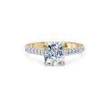 Cushion Lab Grown Diamond Slim Pave Eternity Ring 2.0ct by Qutahia Jewellery