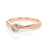 Solitaire Diamond Ring Round 0.05ct by Qutahia Jewellery