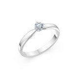 Round Brilliant Diamond Wide Solitaire Engagement Ring 0.2ct by Qutahia Jewellery