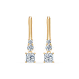 Diamond Eternity Earrings Princess 0.6ct by Qutahia Jewellery