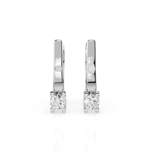 Solitaire English Lock Earring (Round), 0.3 ct — 102-10022(3.4)