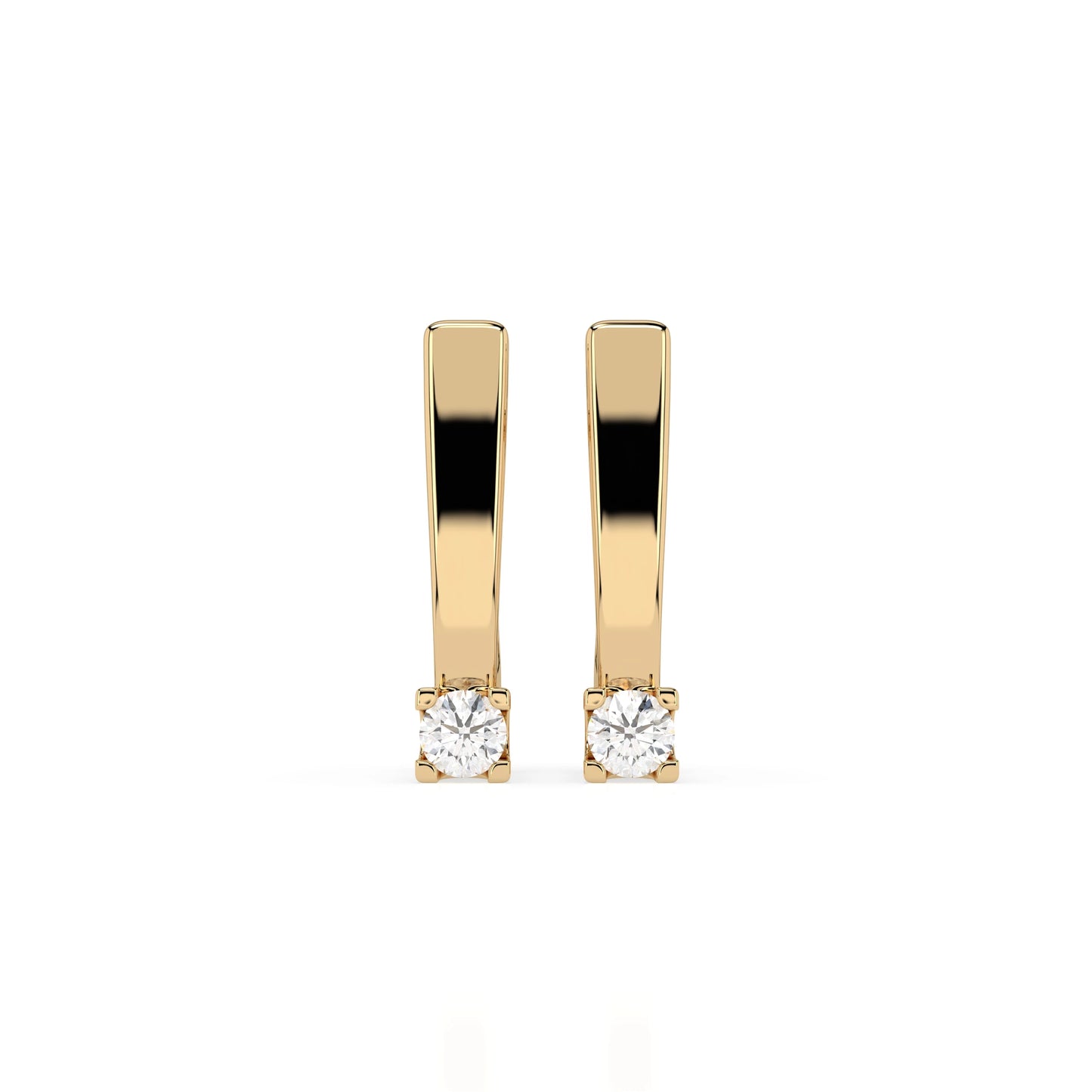 Solitaire English Lock Earring (Round), 0.15 ct — 102-10036(2.7)