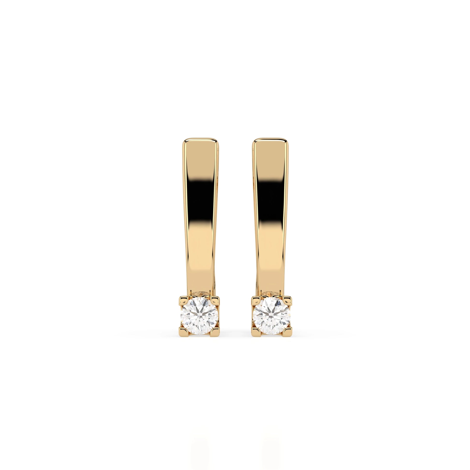 Solitaire English Lock Earring (Round), 0.15 ct — 102-10036(2.7)