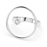 Minimalist Diamond Ring Round 0.03ct by Qutahia Jewellery