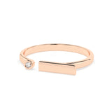 Minimalist Diamond Ring Round 0.02ct by Qutahia Jewellery