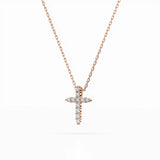 Delicate Diamond Necklace Round 0.07ct by Qutahia Jewellery