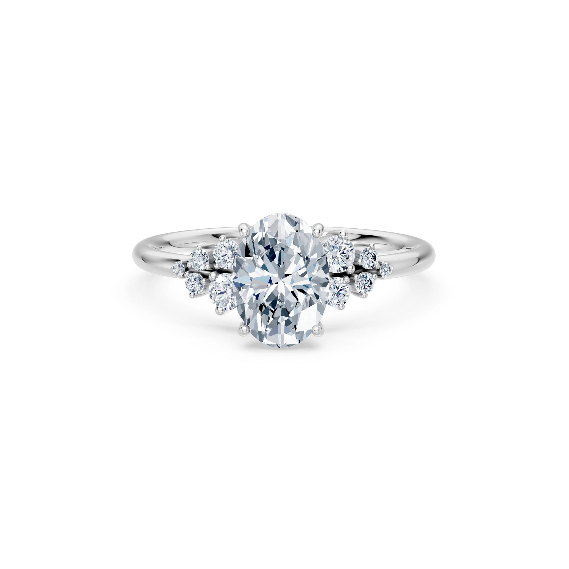 Oval Lab Grown Diamond Classic Pave Eternity Ring 1.5ct by Qutahia Jewellery