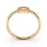 Minimalist Diamond Ring Round 0.08ct by Qutahia Jewellery