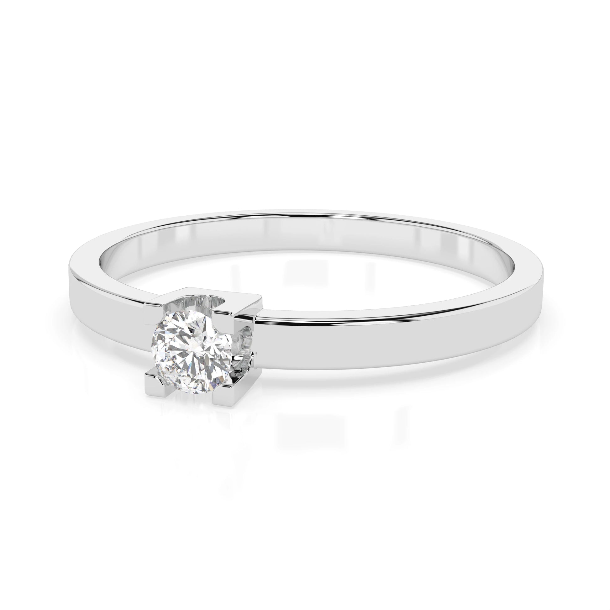 Solitaire Ring (Round), 0.1 ct — 101-10036(3.0)