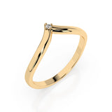 Minimalist Diamond Ring Round 0.01ct by Qutahia Jewellery