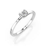 Solitaire Diamond Ring Round 0.06ct by Qutahia Jewellery