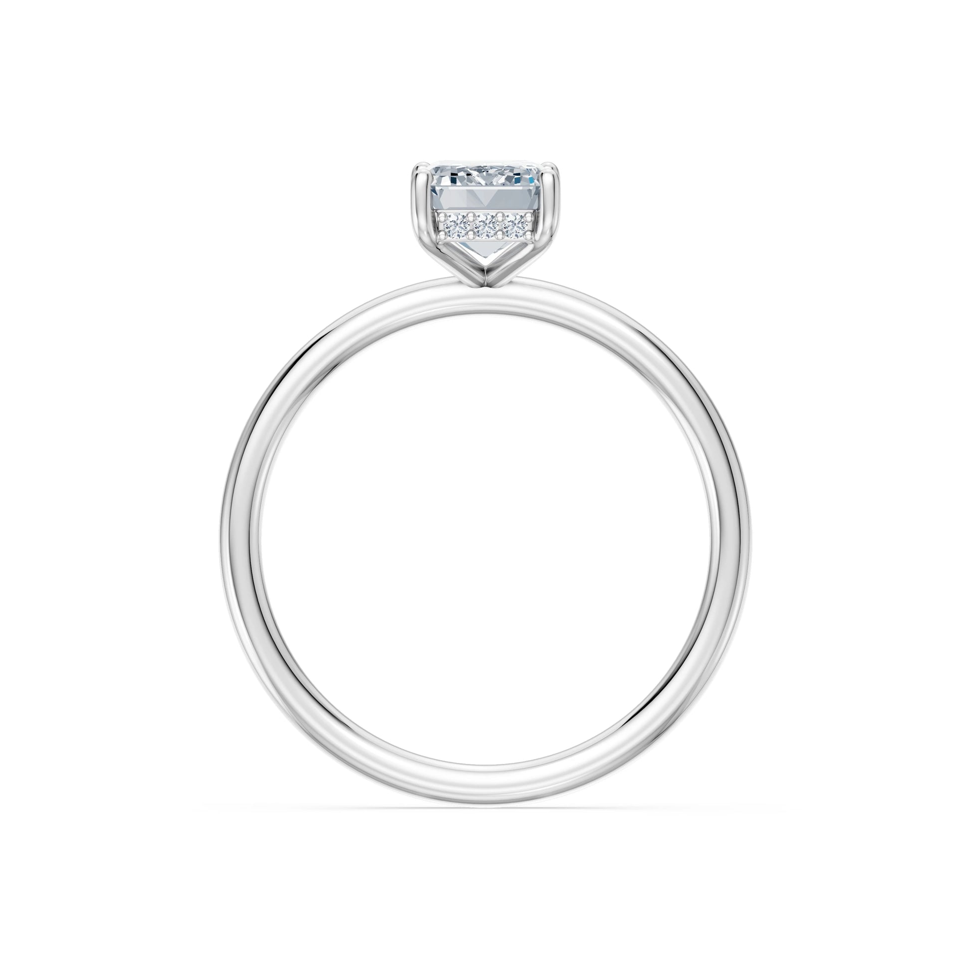 Emerald Lab Grown Diamond Micro Pave Engagement Ring 1.5ct by Qutahia Jewellery