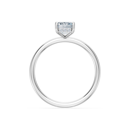 Emerald Lab Grown Diamond Micro Pave Engagement Ring 1.5ct by Qutahia Jewellery