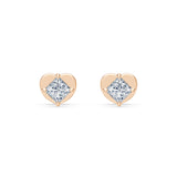 Diamond Stud Earrings Princess 0.34ct by Qutahia Jewellery