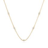 Delicate Diamond Necklace Round 0.14ct by Qutahia Jewellery