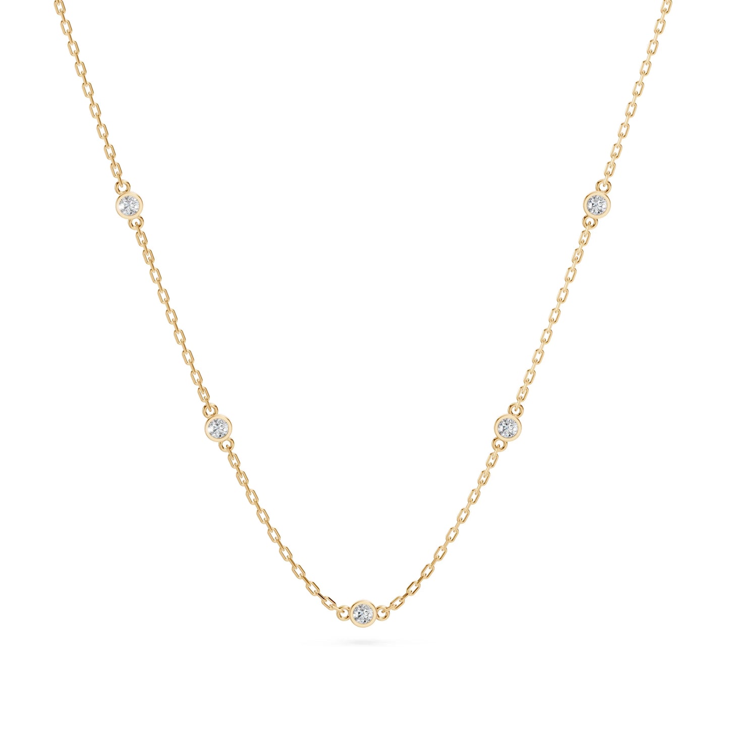 Minimalism Necklace (Round), 0.14 ct — 104-10080/5(1.9)