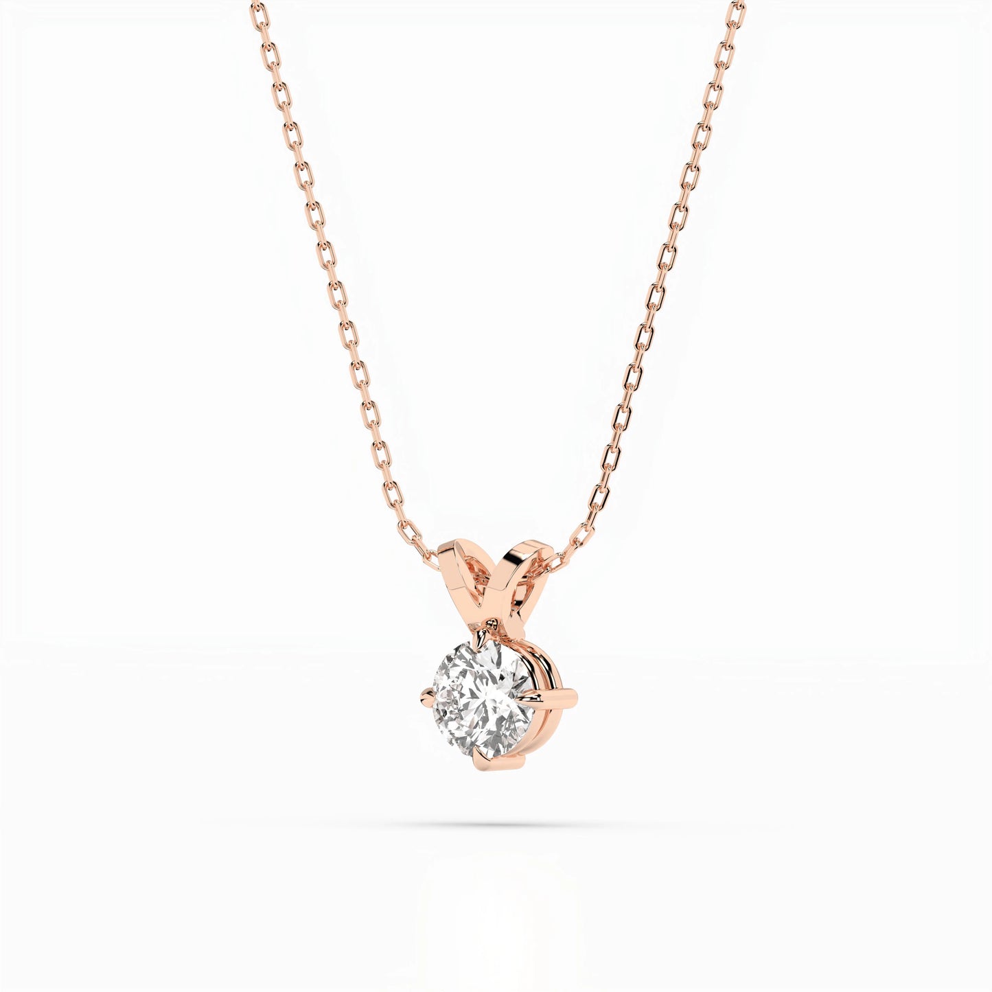 Solitaire Necklace (Round), 0.4 ct — 104-10037(4.7)