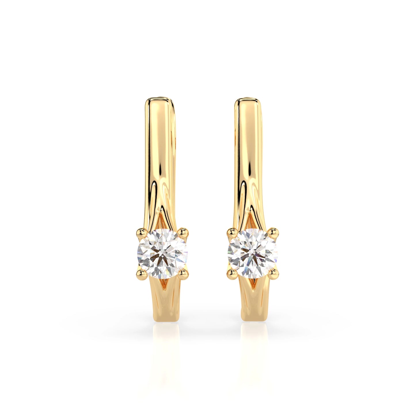 Solitaire English Lock Earring (Round), 0.2 ct — 102-10014(3.0)