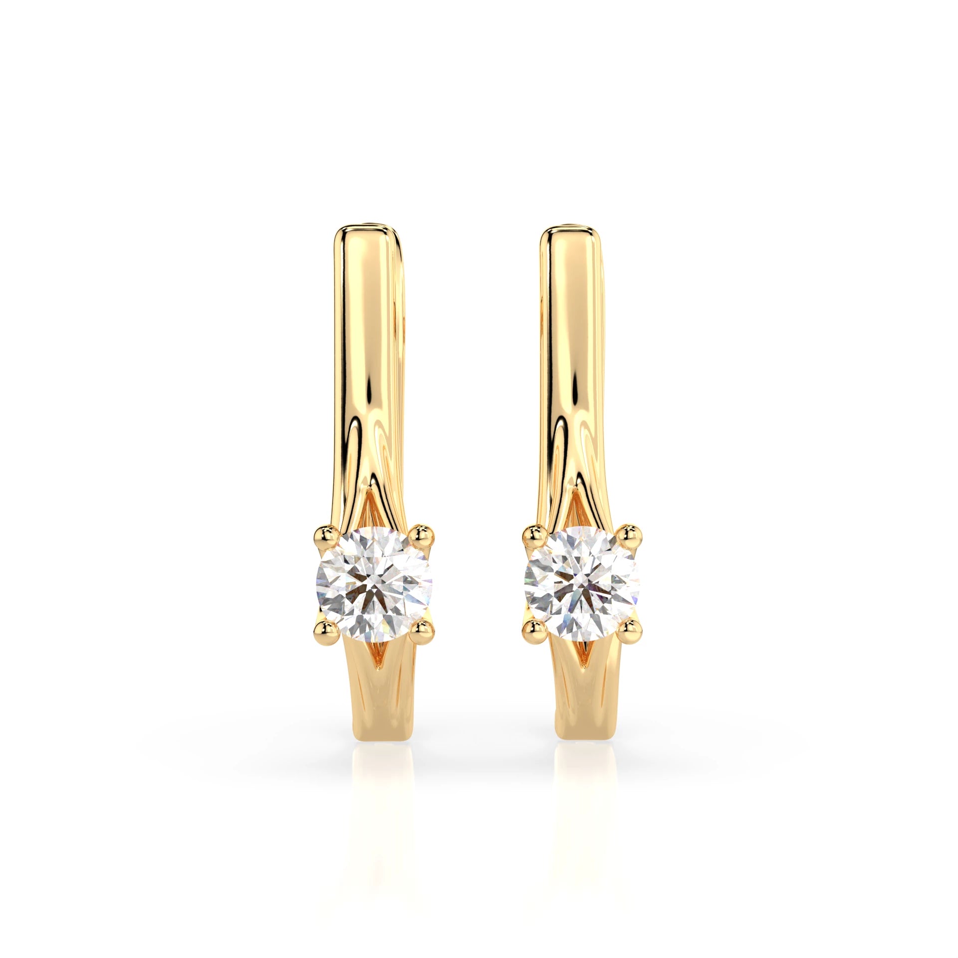 Solitaire English Lock Earring (Round), 0.2 ct — 102-10014(3.0)