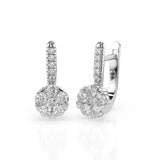 Illusion Diamond Earrings Round 0.2ct by Qutahia Jewellery