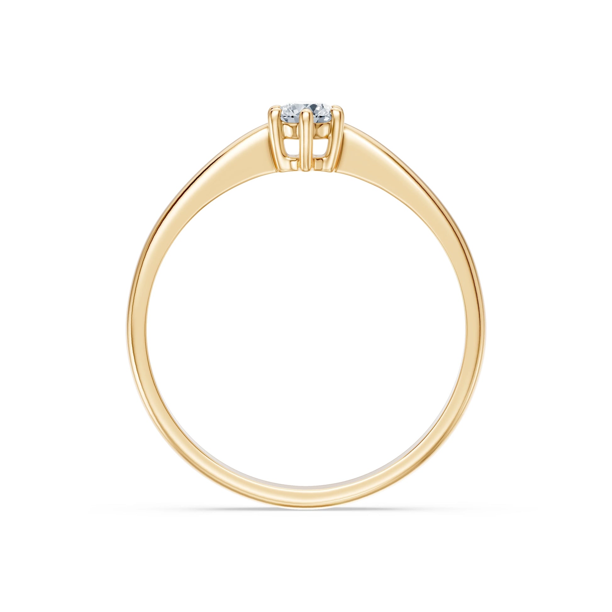 Round Brilliant Diamond Classic Solitaire Engagement Ring 0.2ct by Qutahia Jewellery