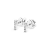 Small Diamond Earrings Round 0.08ct by Qutahia Jewellery