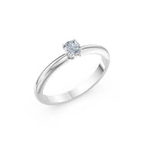 Round Brilliant Diamond Slim Solitaire Engagement Ring 0.2ct by Qutahia Jewellery