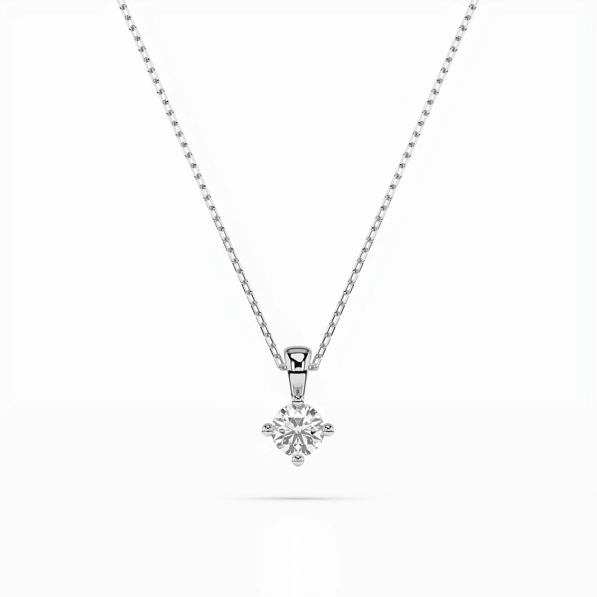 Solitaire Necklace (Round), 0.2 ct — 104-10011(3.7)