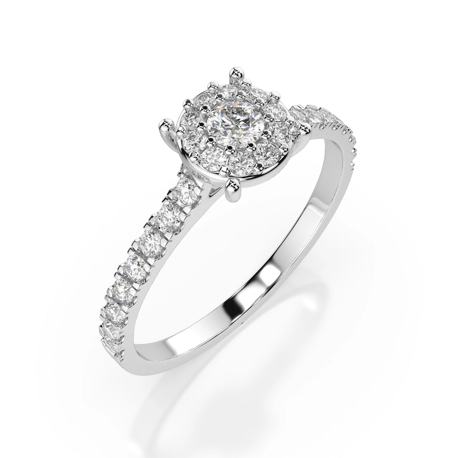 Solitaire Eternity Diamond Ring Round 0.15ct by Qutahia Jewellery