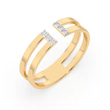 Minimalist Diamond Ring Round 0.06ct by Qutahia Jewellery
