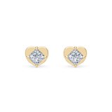 Diamond Stud Earrings Princess 0.34ct by Qutahia Jewellery