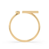 Minimalist Diamond Ring Round 0.02ct by Qutahia Jewellery