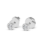 Diamond Stud Earrings Round 0.09ct by Qutahia Jewellery