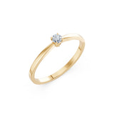 Solitaire Diamond Ring Round Brilliant 0.1ct by Qutahia Jewellery
