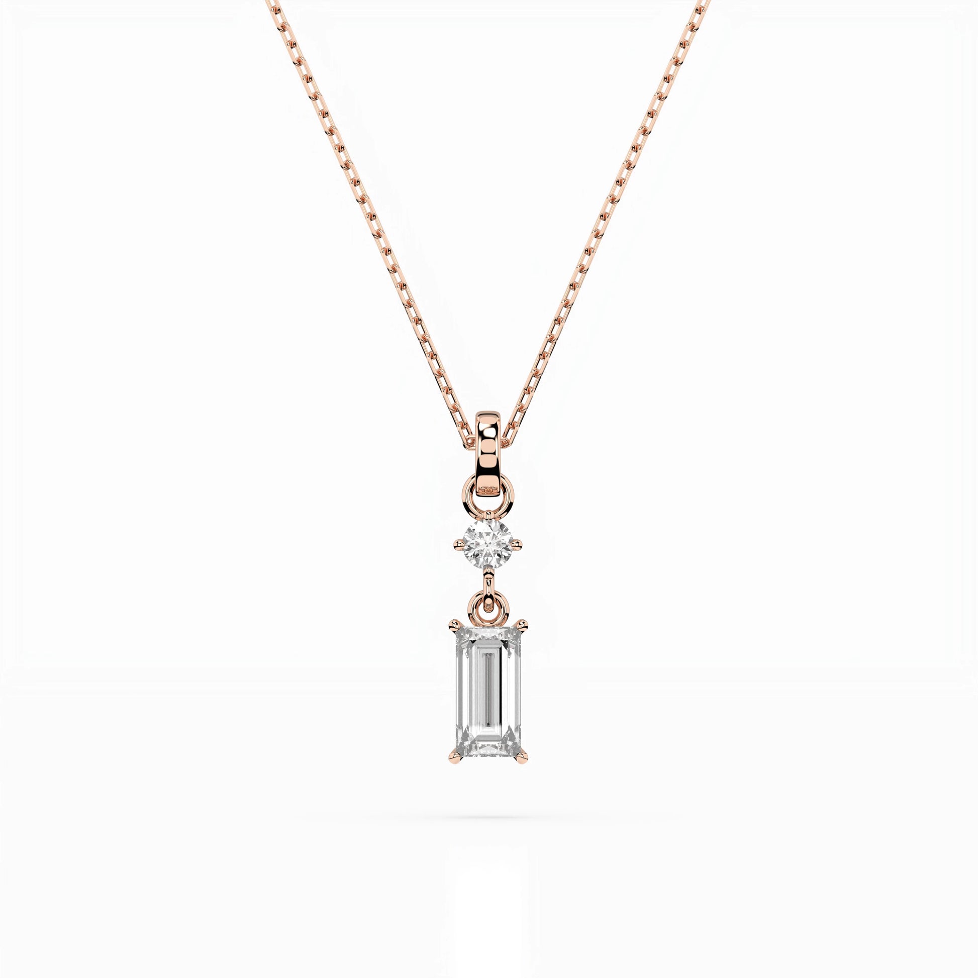 Solitaire Necklace (Baguette), 0.04 ct — 104-10071/2(0.30)BAQ