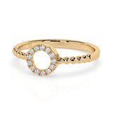 Minimalist Diamond Ring Round 0.08ct by Qutahia Jewellery