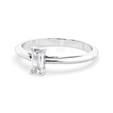 Solitaire Diamond Ring Baguette 0.3ct by Qutahia Jewellery
