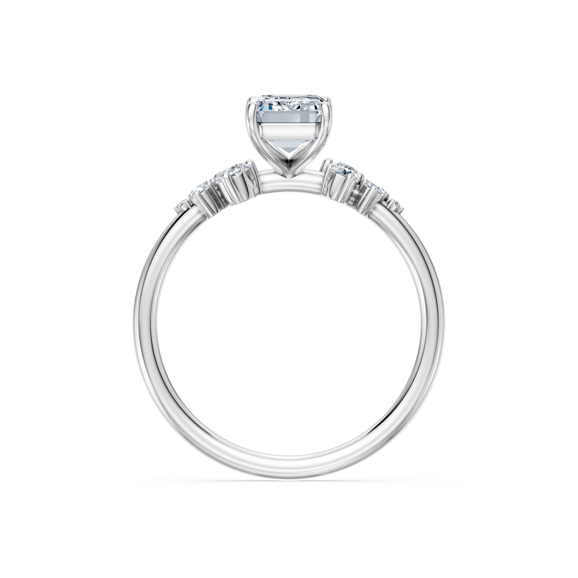 Emerald Lab Grown Diamond Classic Pave Eternity Ring 1.5ct by Qutahia Jewellery
